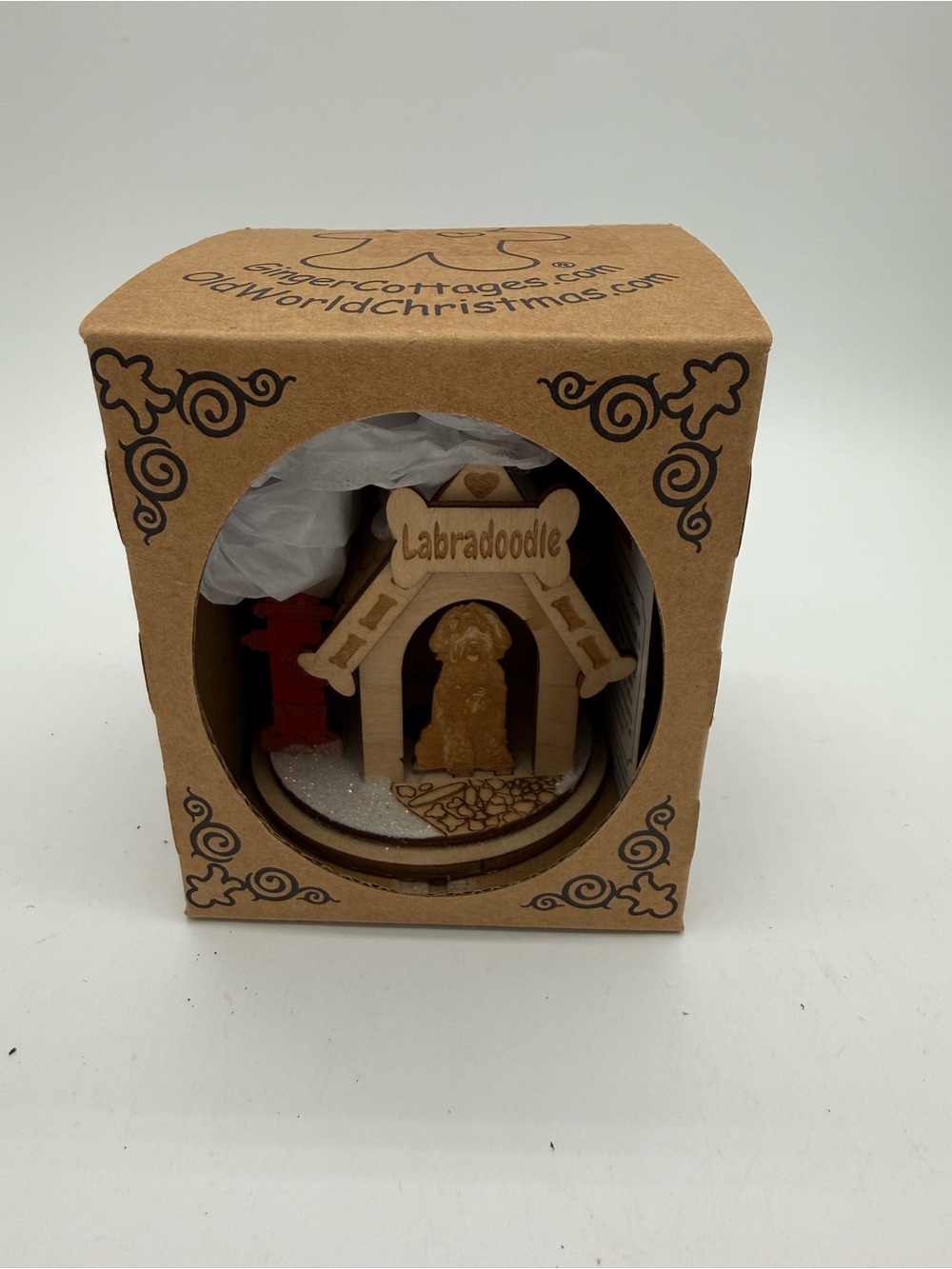 Old World Christmas Ginger Cottages Wooden Ornament K-9 Labradoodle Christmas